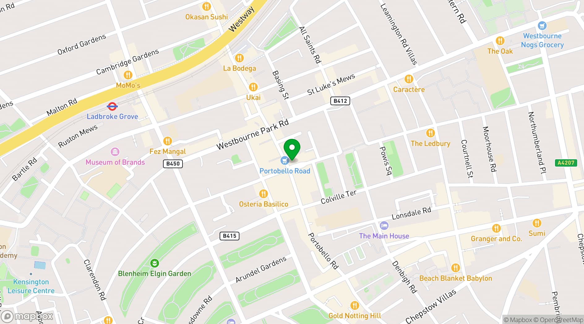Map showing The Distillery London