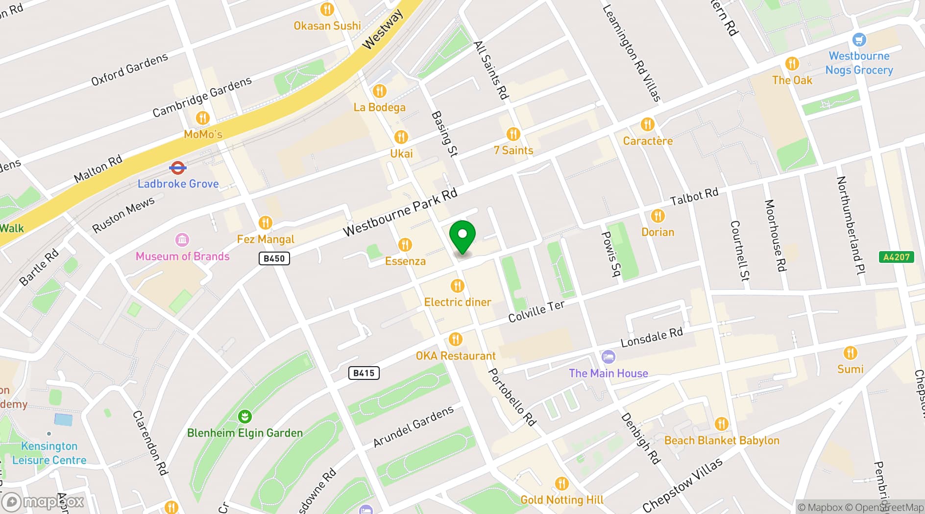Map showing The Distillery