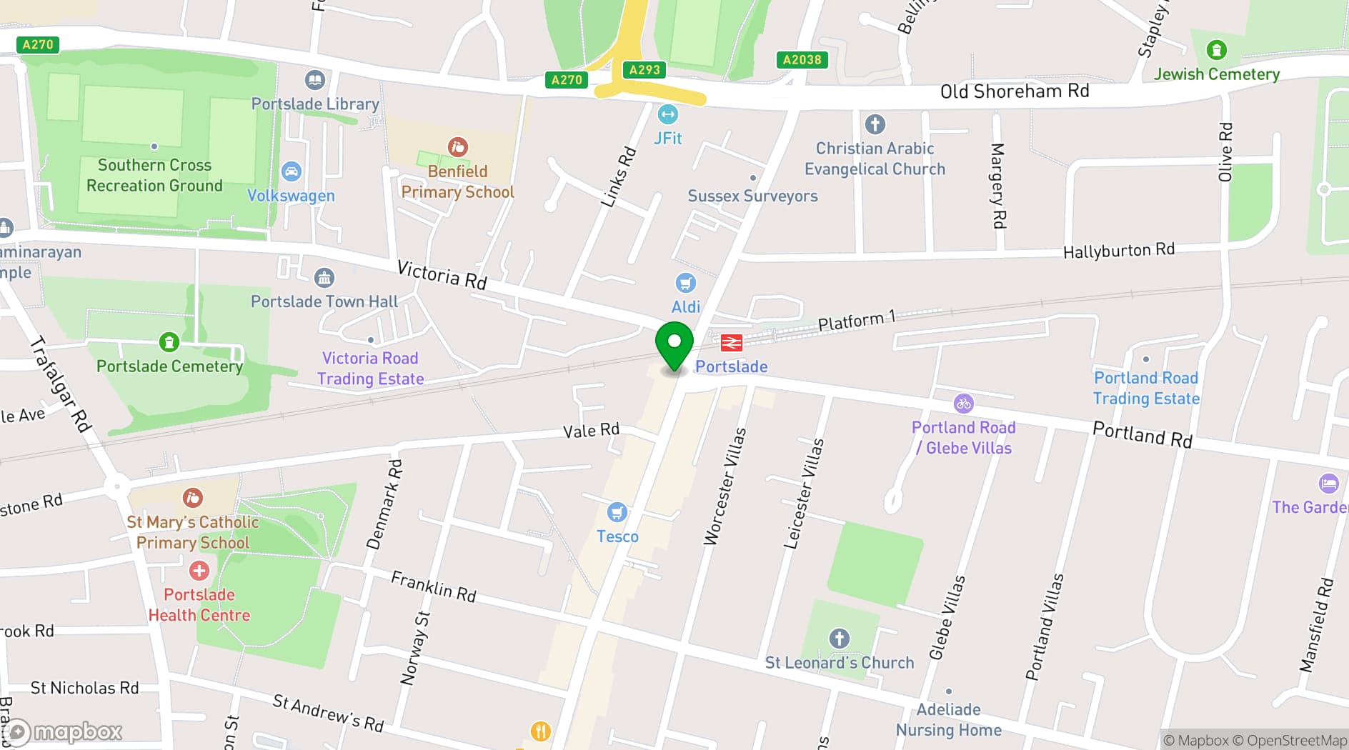 Map showing The Railway Inn