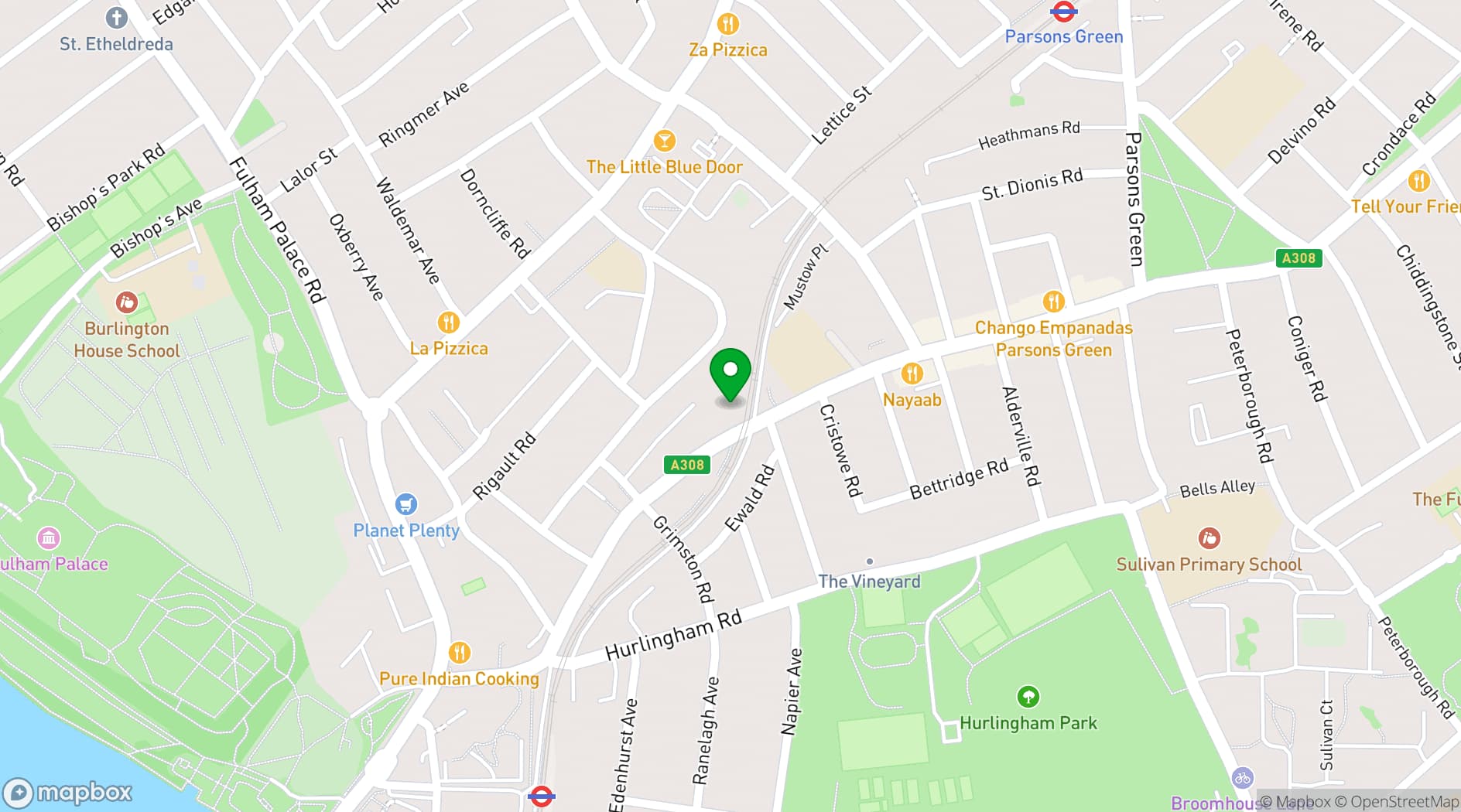 Map showing Uncommon Fulham