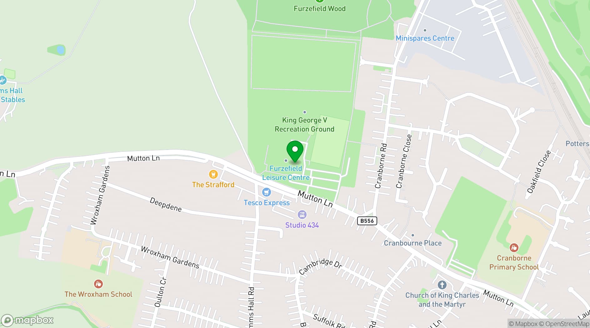 Map showing Furzefield Children's Centre