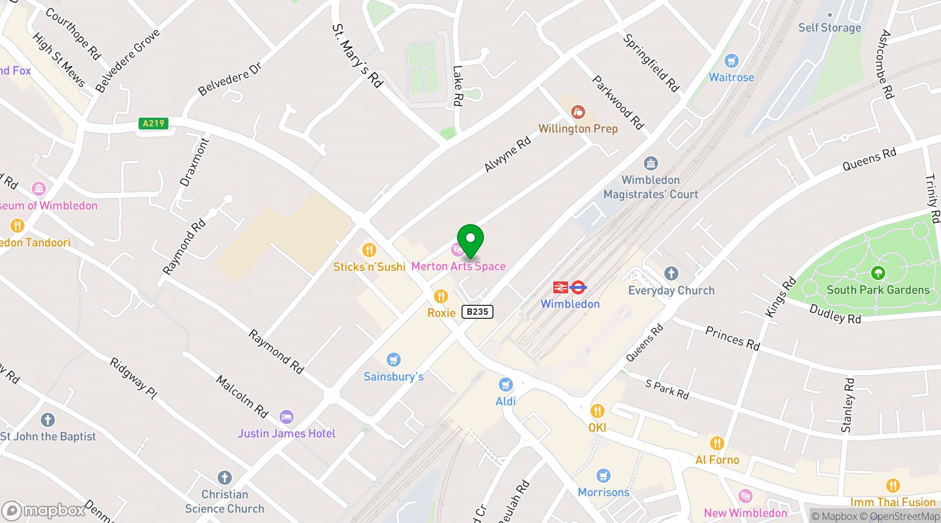 Map showing St Mark's Church Hall