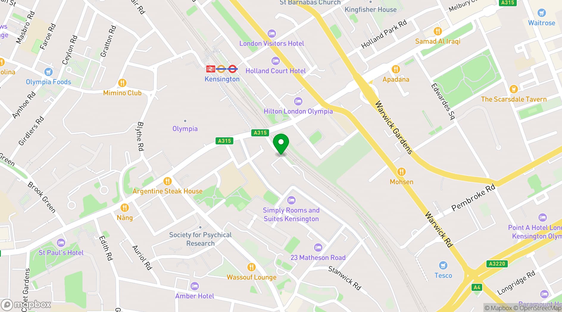 Map showing Exhibition House