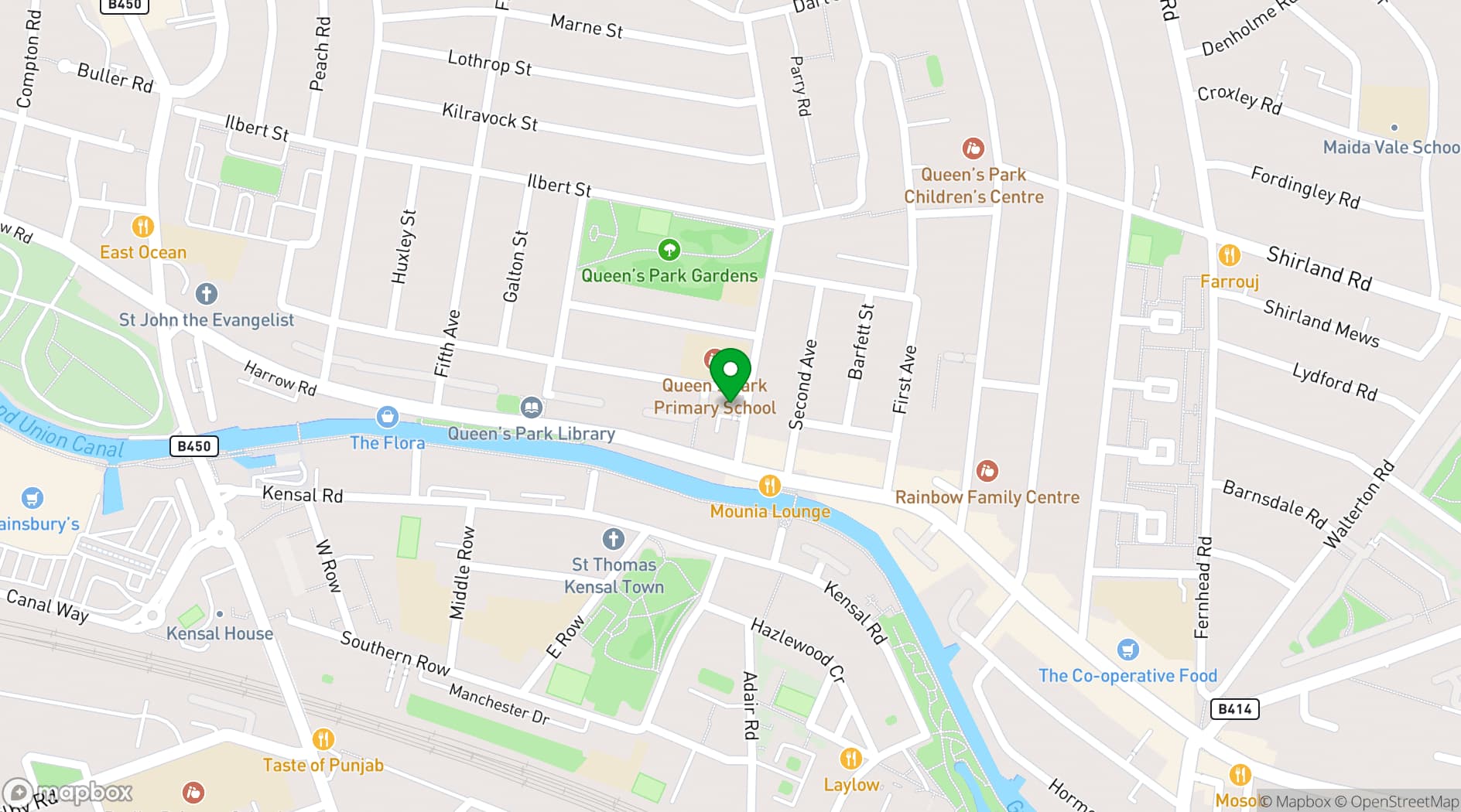 Map showing The Avenues Youth Project