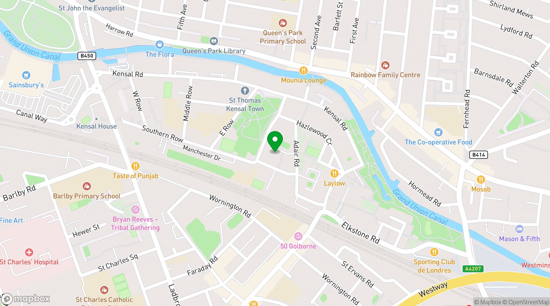 Map showing Kensal Resource Centre