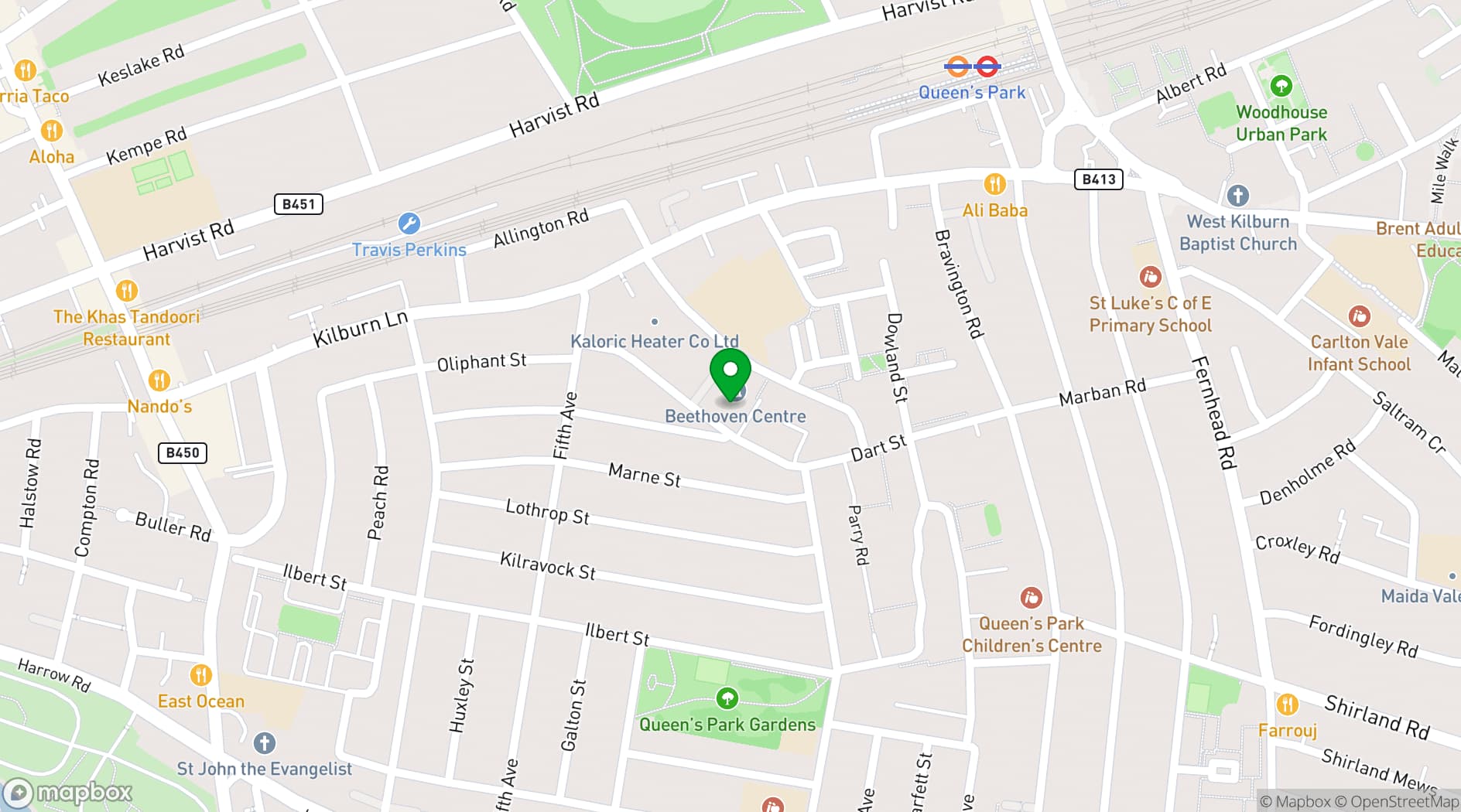 Map showing Beethoven Centre