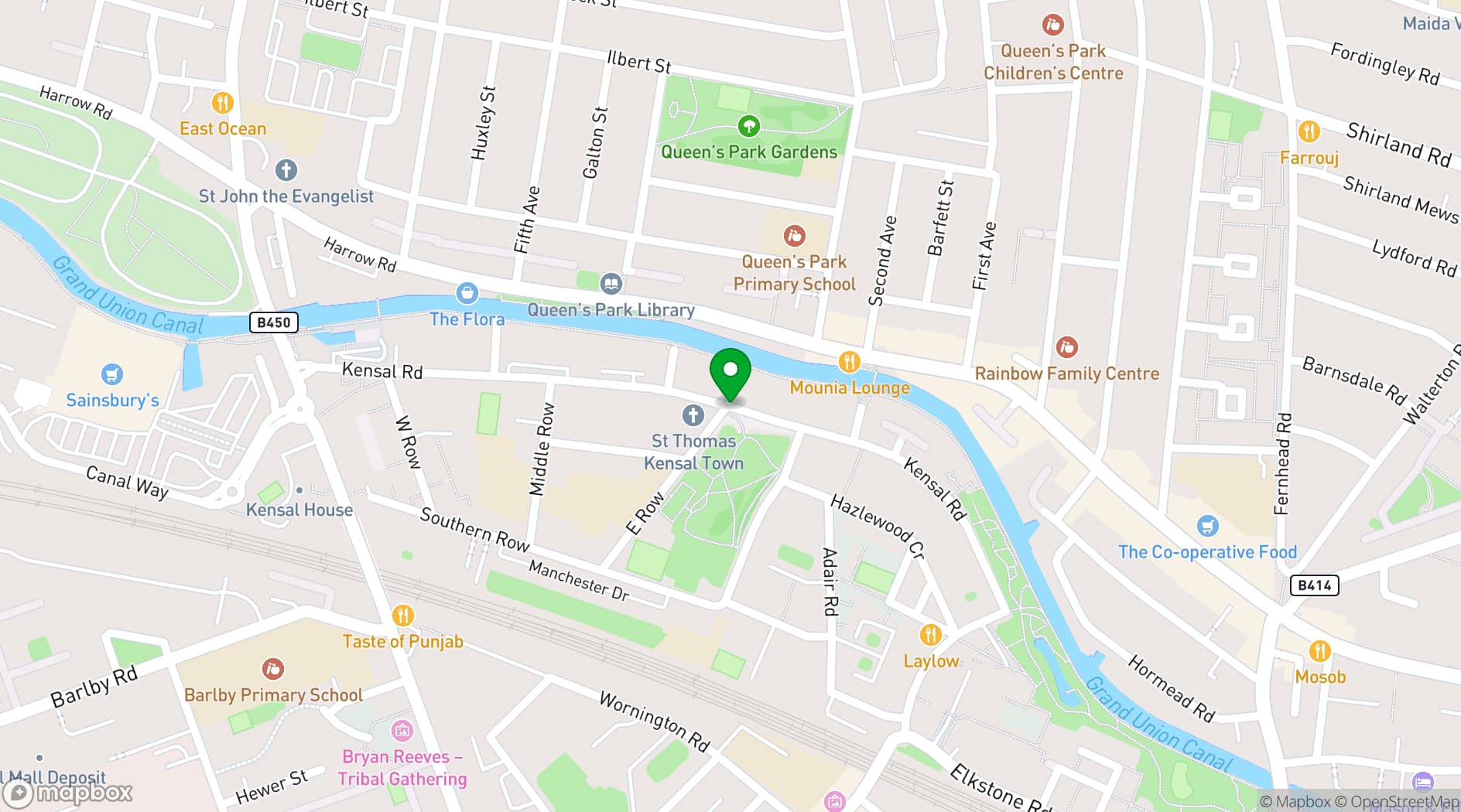 Map showing St Thomas Church Hall