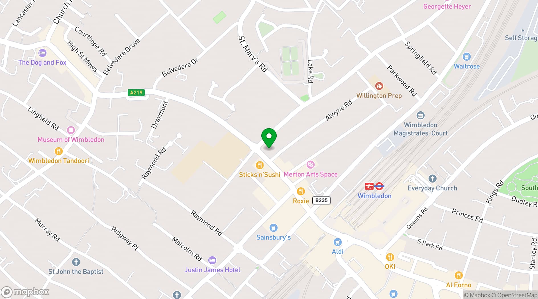 Map showing Melbury House