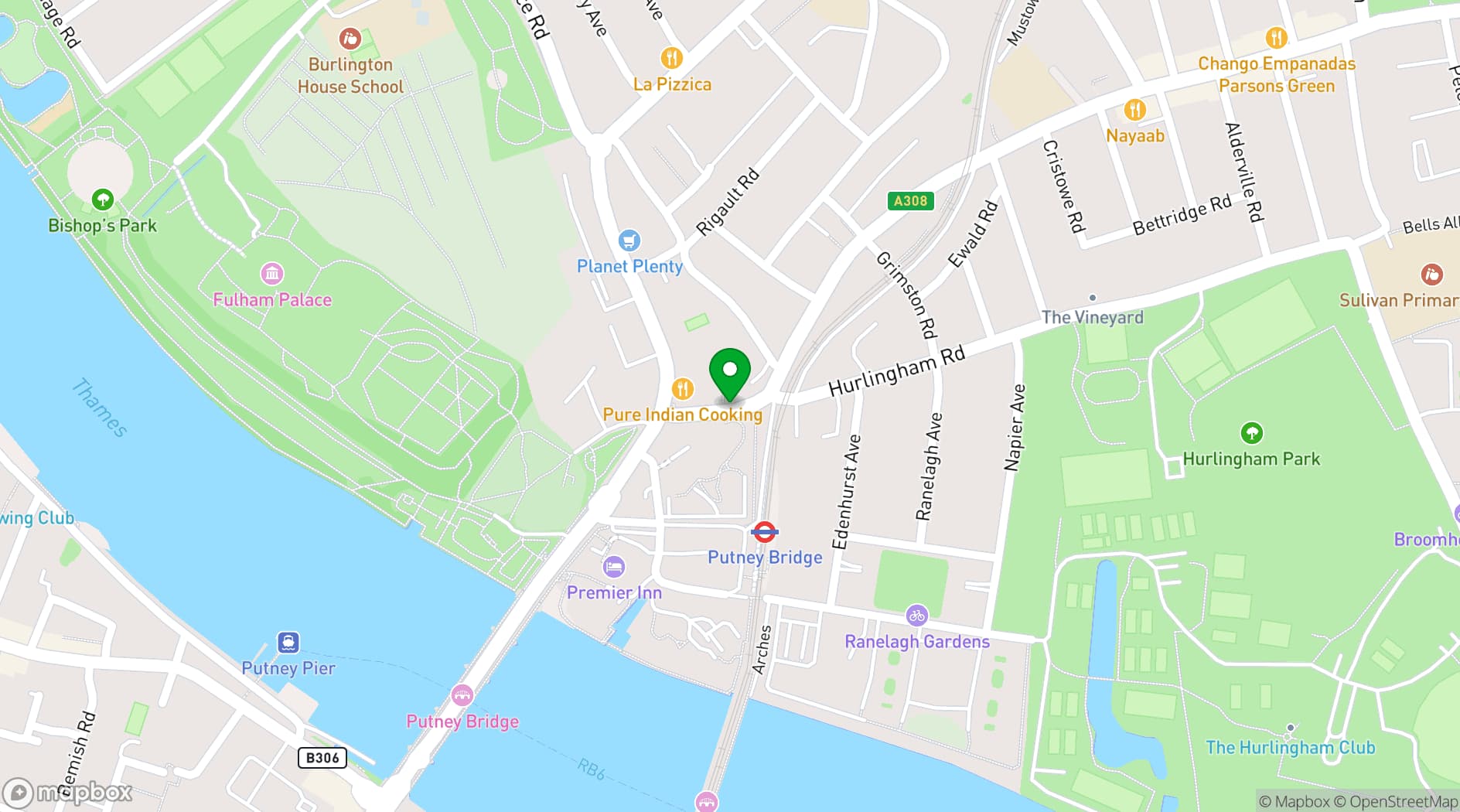 Map showing Rude Health Café