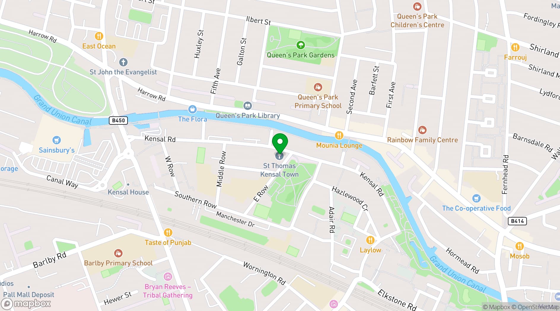 Map showing St Thomas Kensal Town