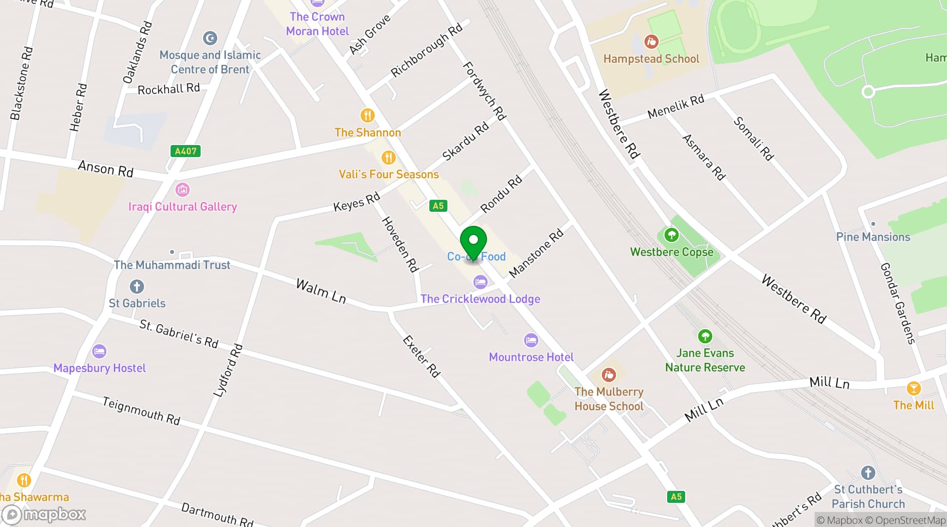 Map showing Zombie Games Cafe & Bar