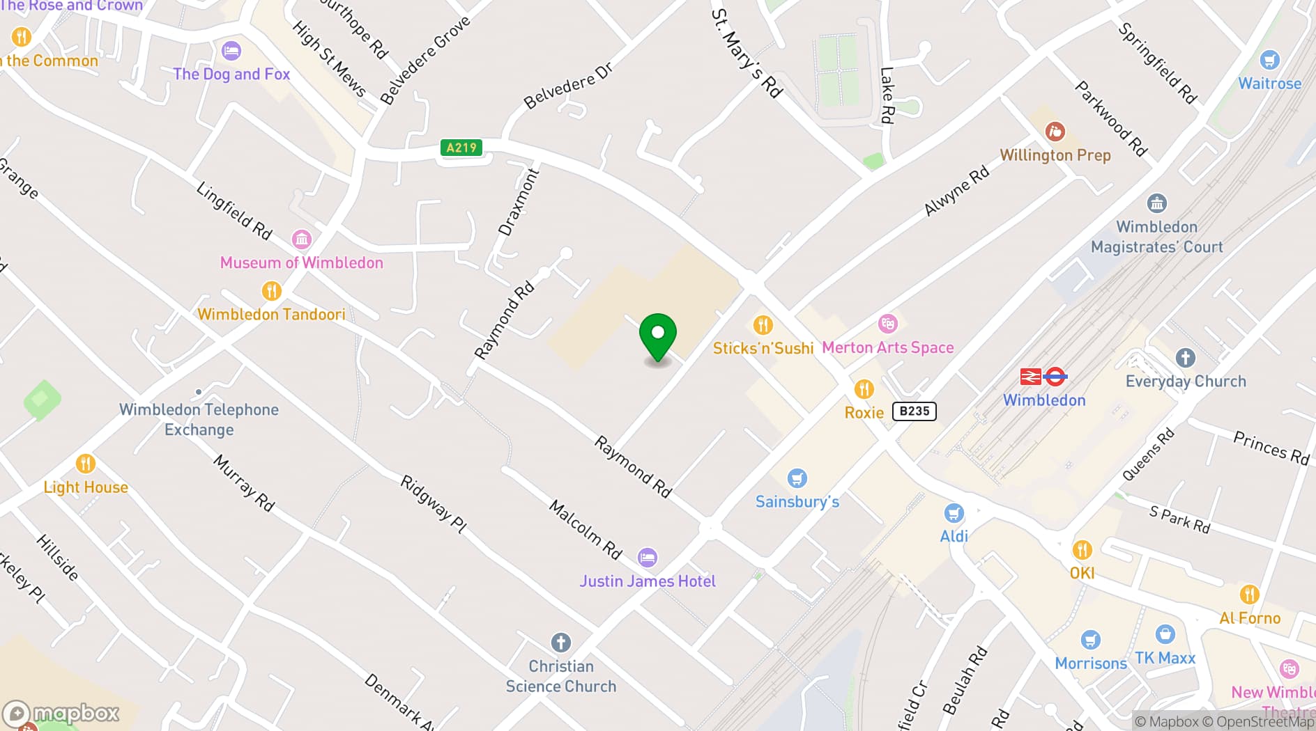 Map showing Mansel Road Centre