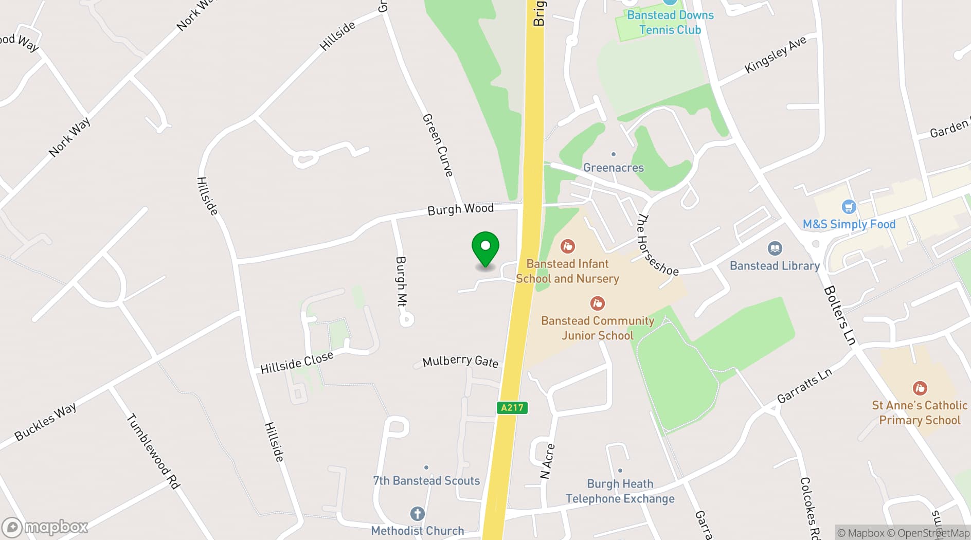 Map showing St Ann's Church Hall