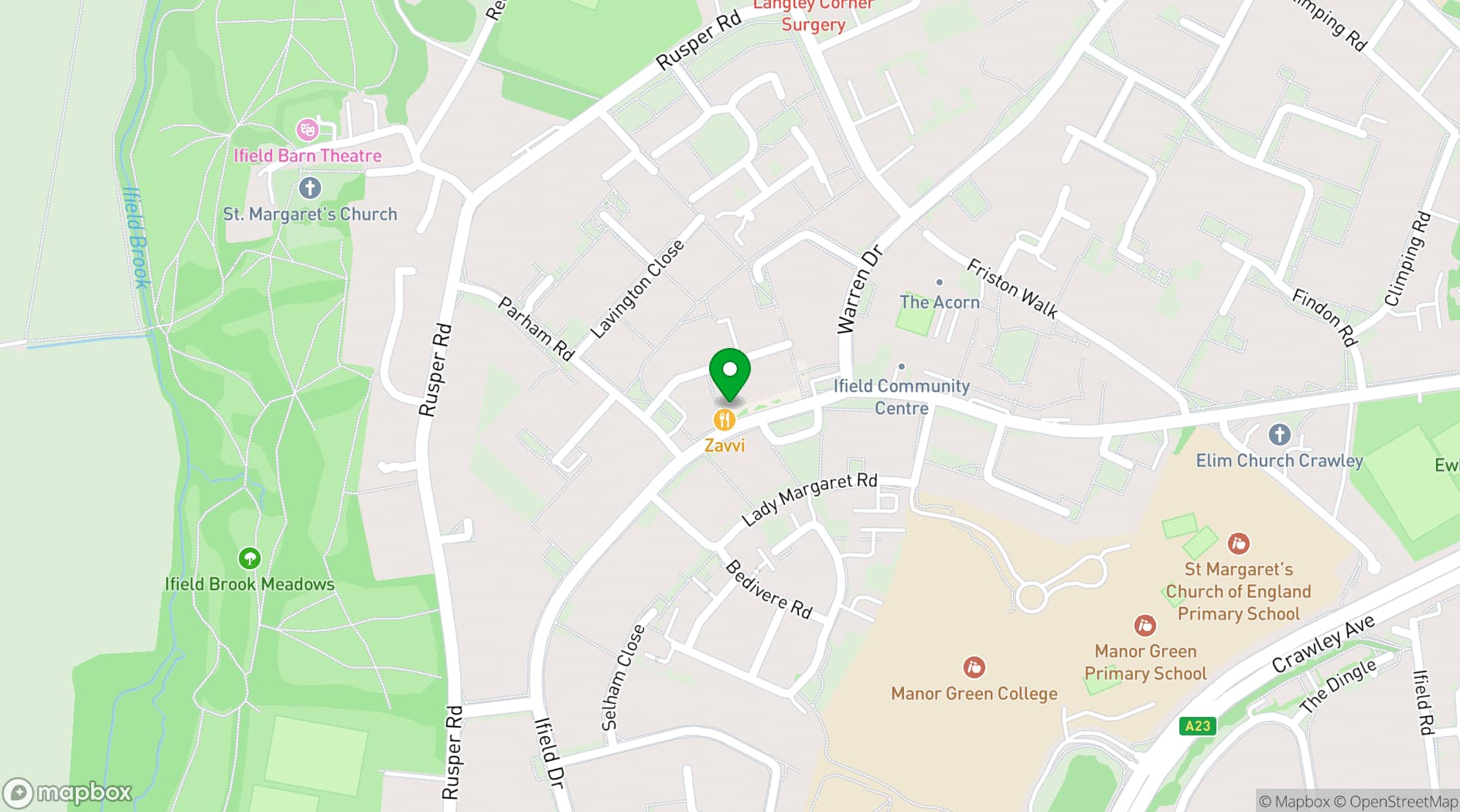 Map showing Zari Restaurant