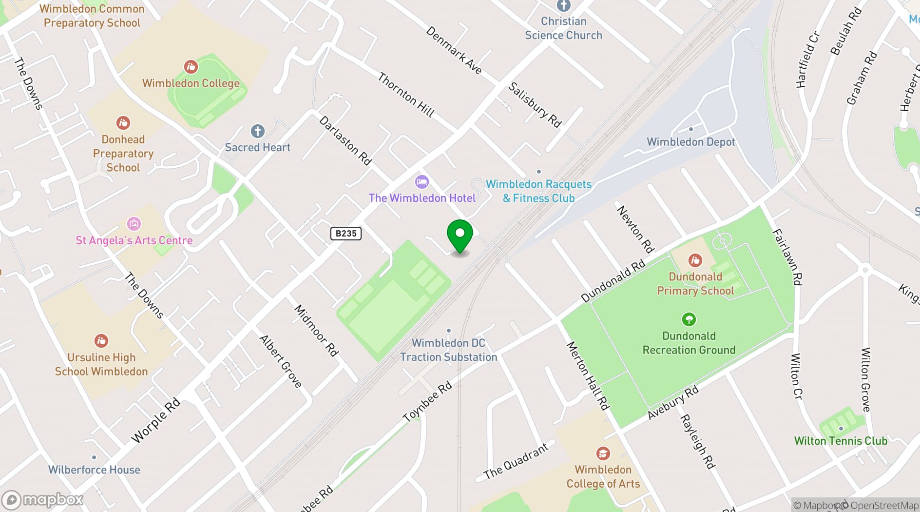 Map showing Surya Hot Yoga