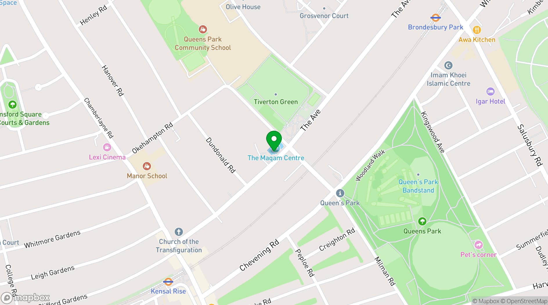 Map showing The Maqam Centre