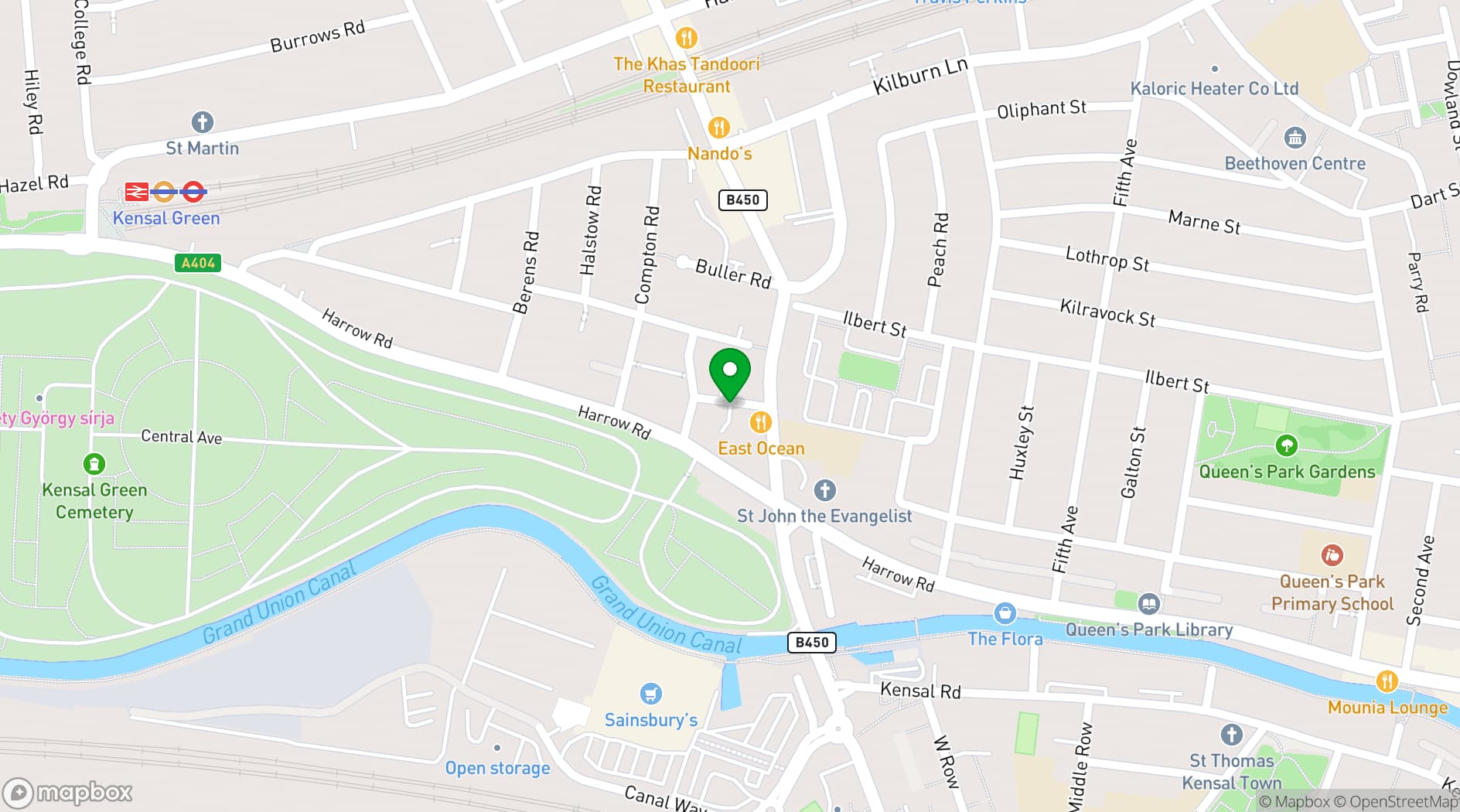 Map showing Parlour Kensal