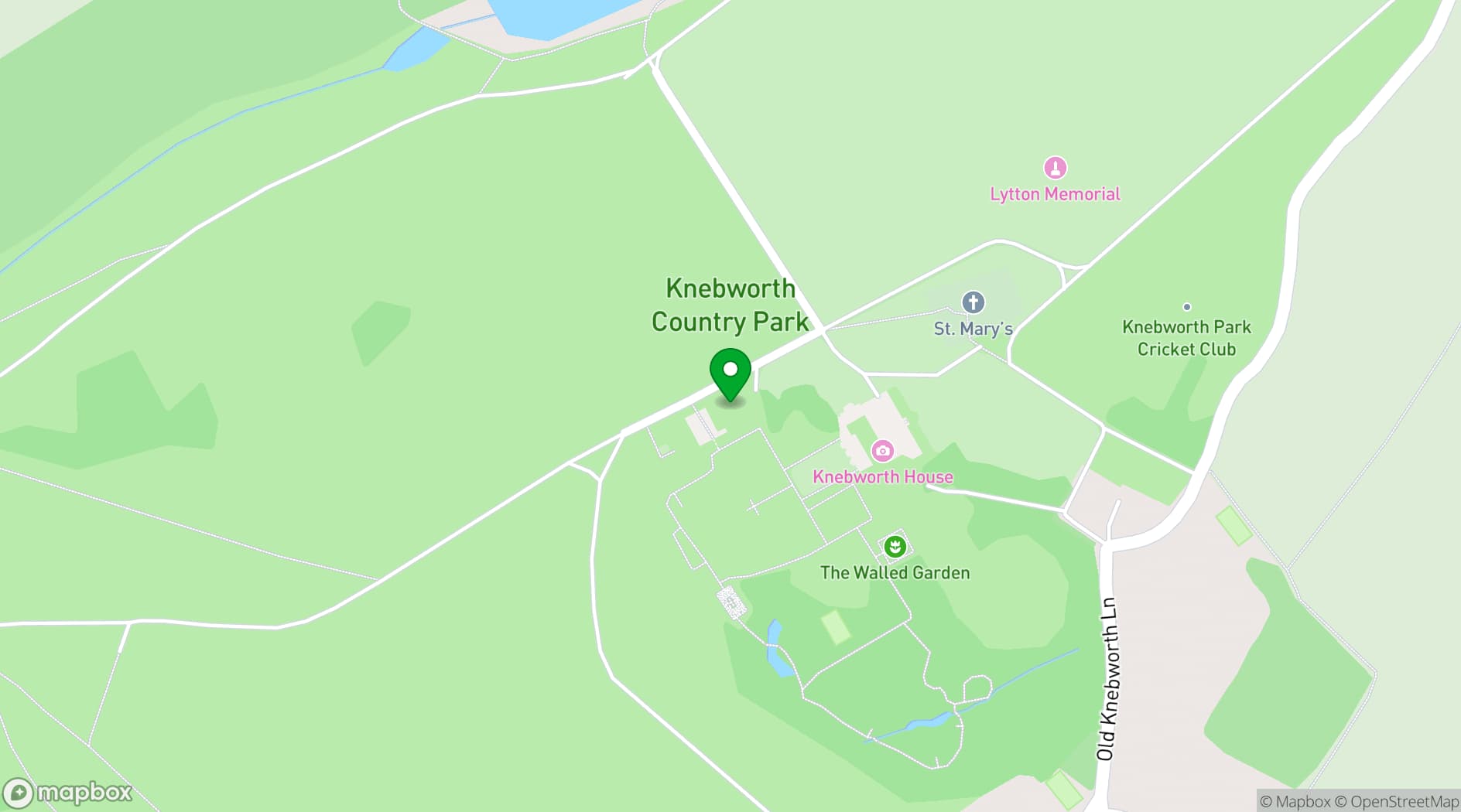 Map showing Knebworth House