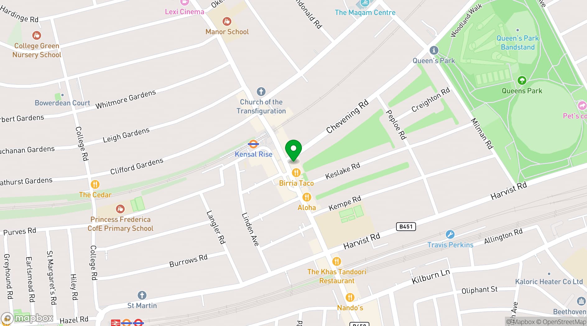 Map showing The Chamberlayne