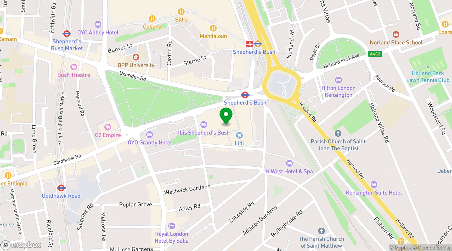 Map showing The Mind Palace 