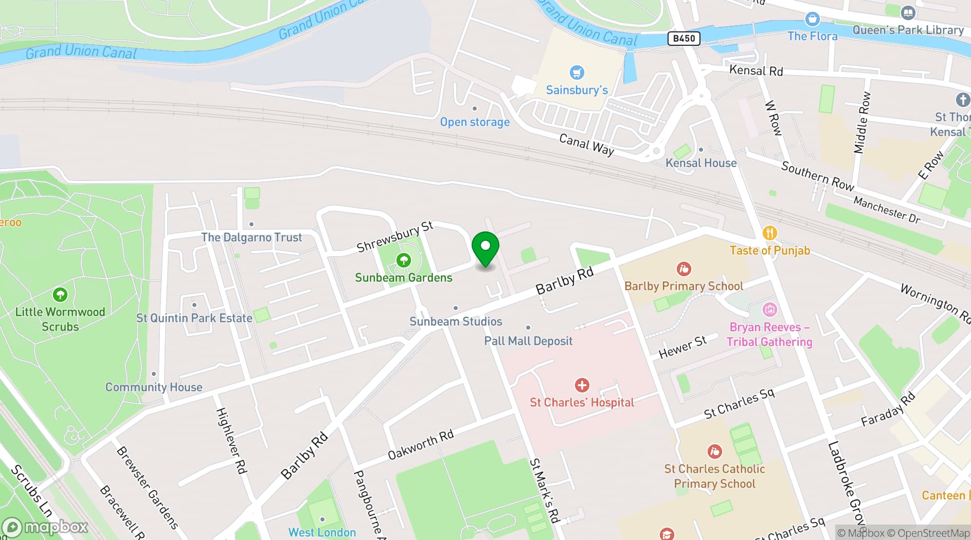 Map showing West London Studio