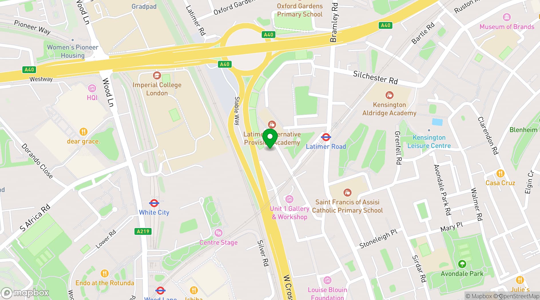 Map showing The Harrow Club