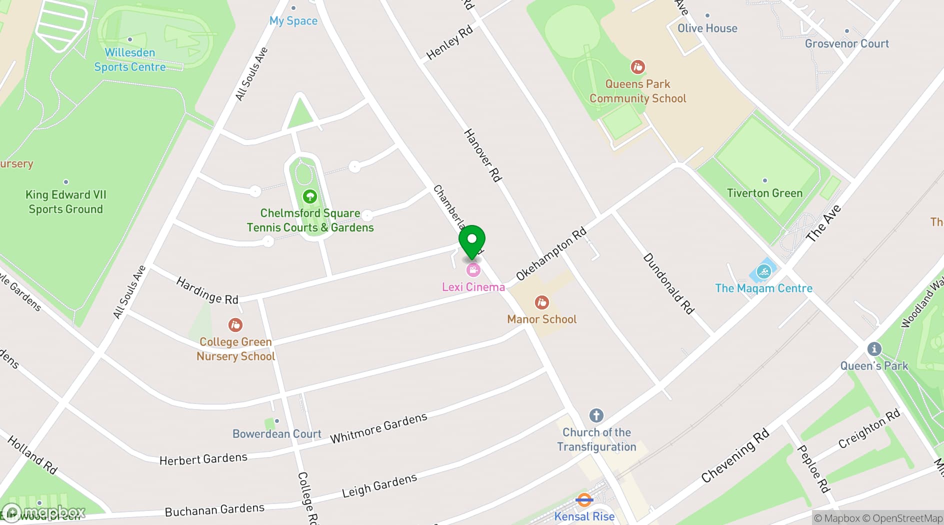Map showing The Lexi Cinema