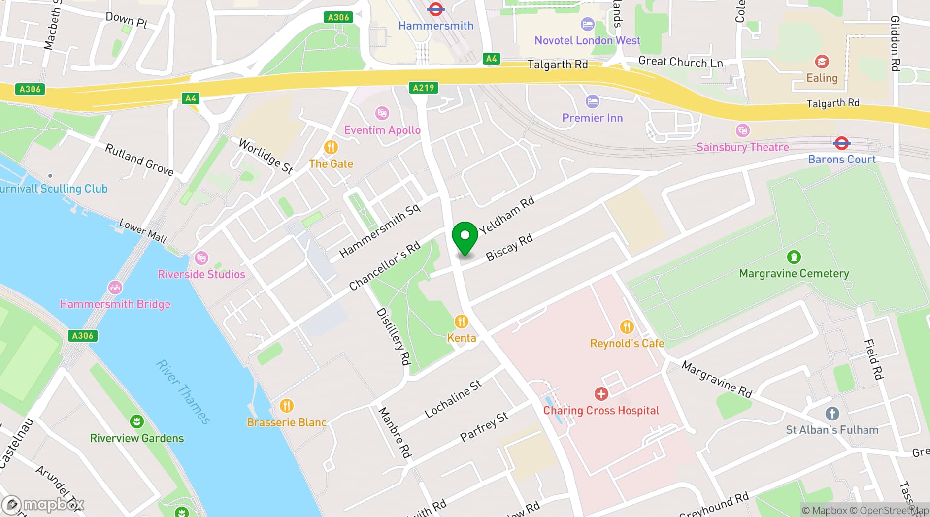 Map showing Spaces Hammersmith The Foundry