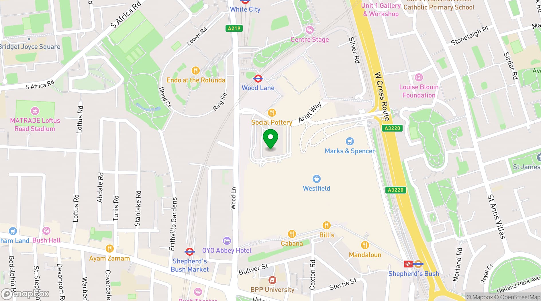 Map showing  Exhibition White City 