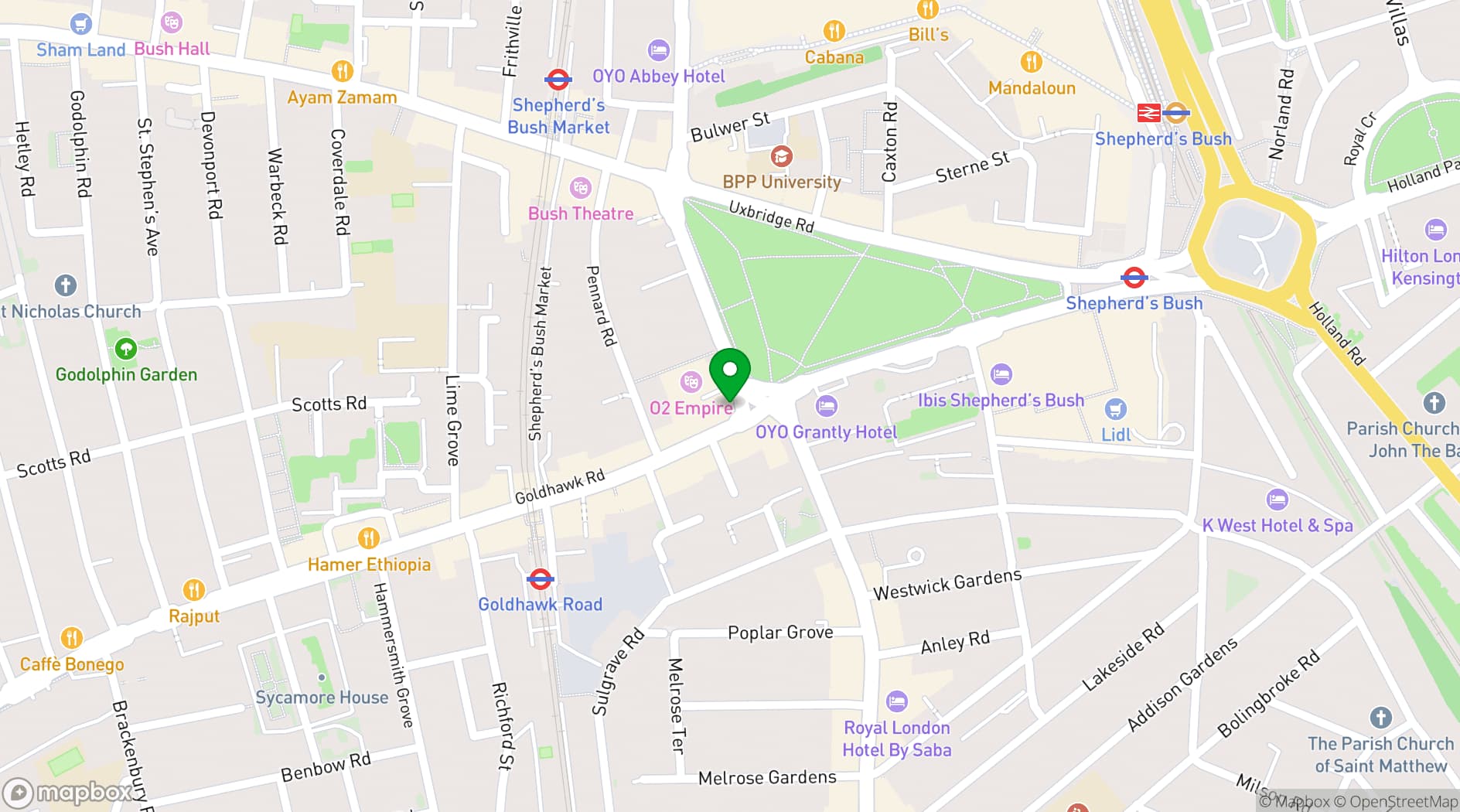 Map showing The Sindercombe Social