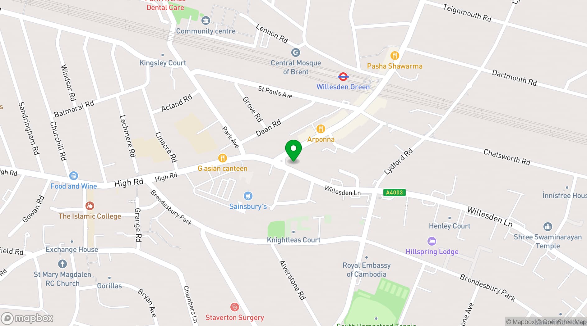 Map showing Zenw2 Studio