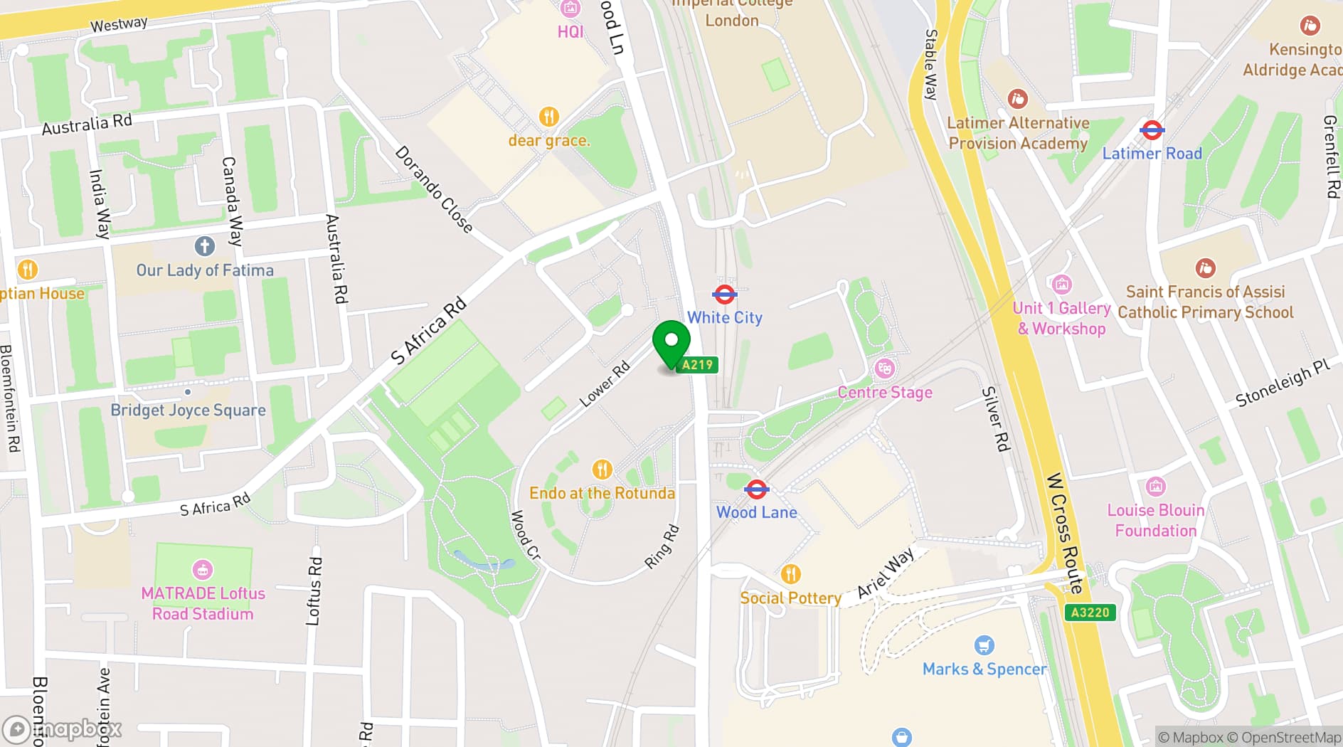 Map showing BBC Studioworks