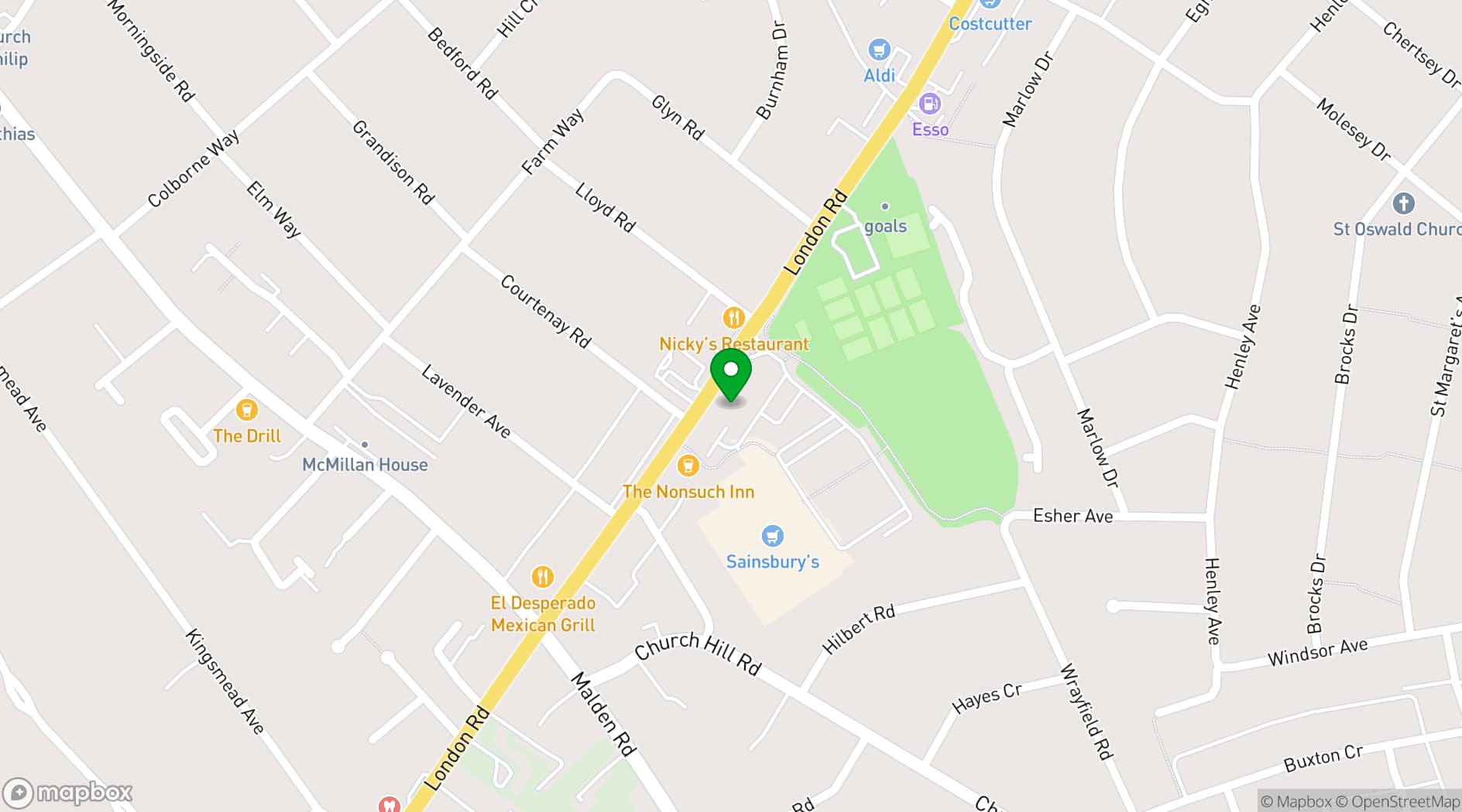 Map showing Elmcroft Community Centre