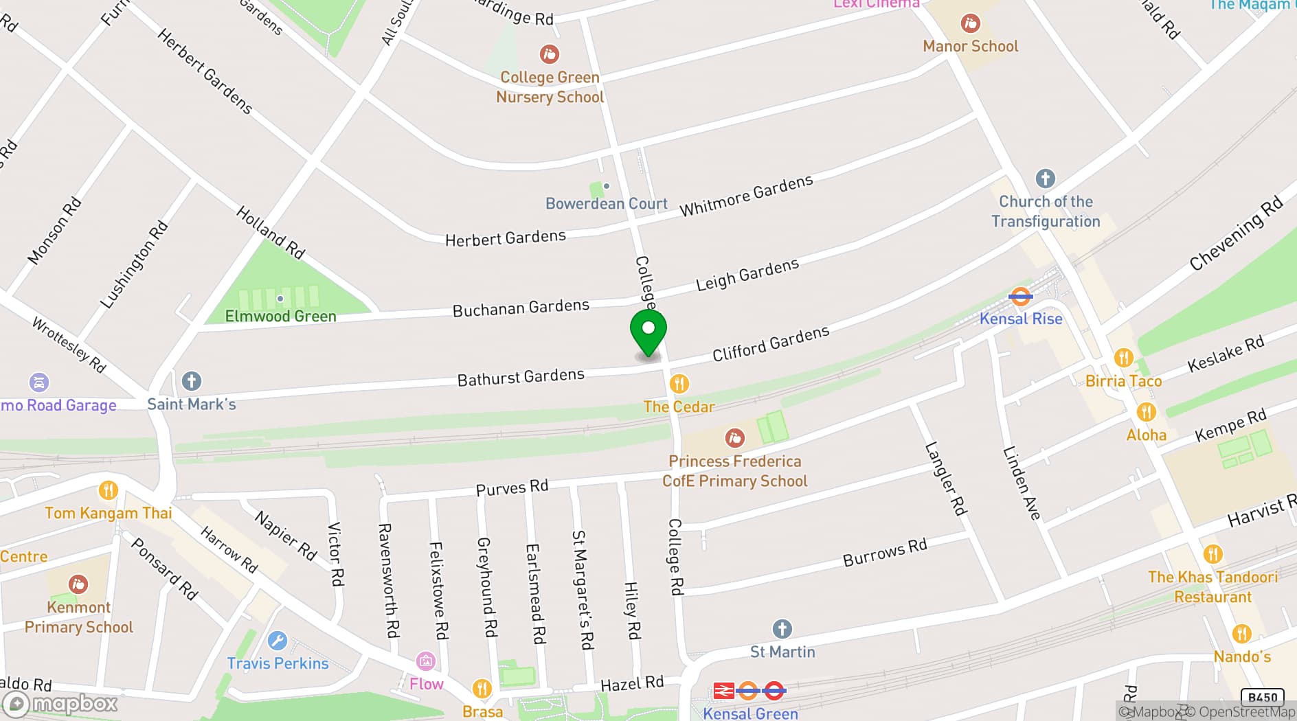 Map showing Kensal Rise Library