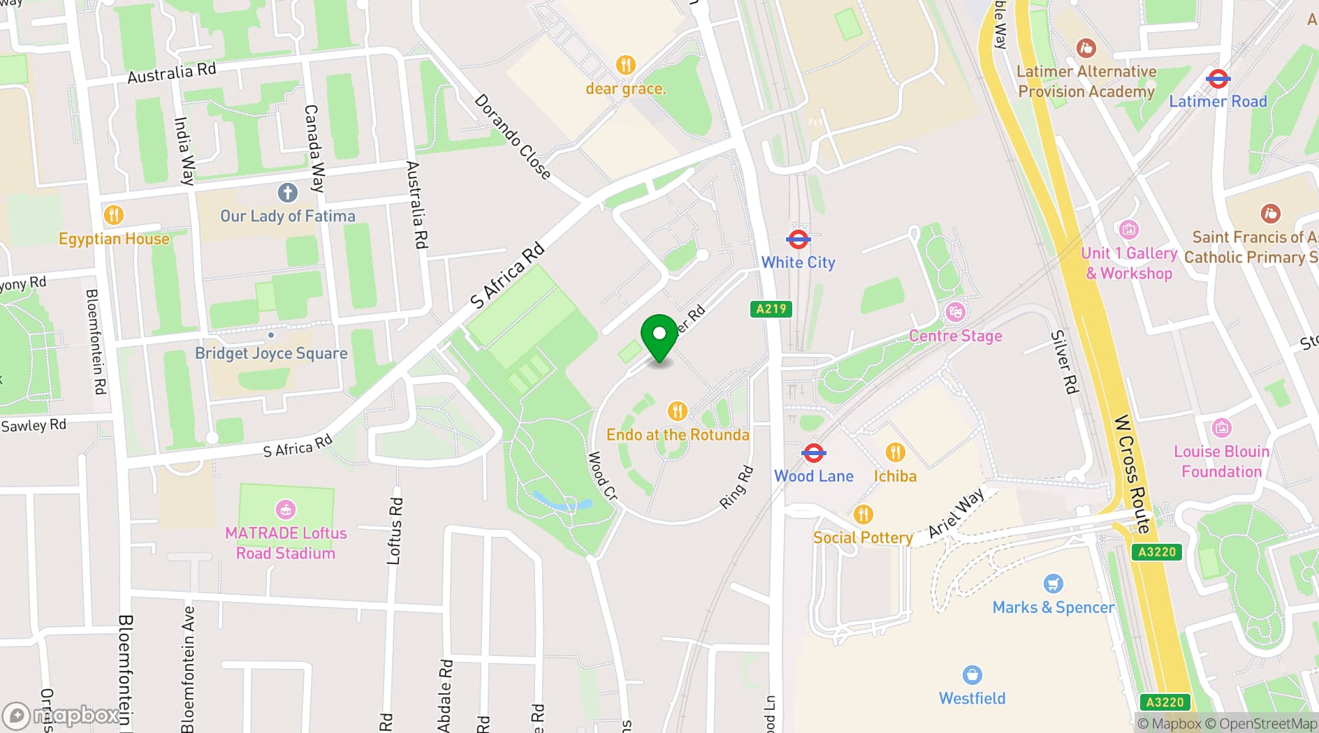 Map showing The Studio Space 