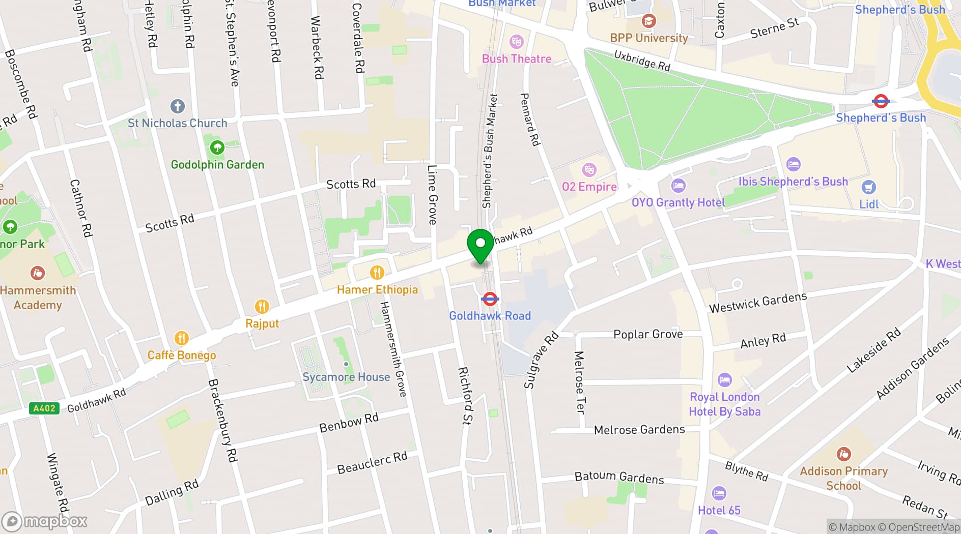 Map showing West Digital Studios