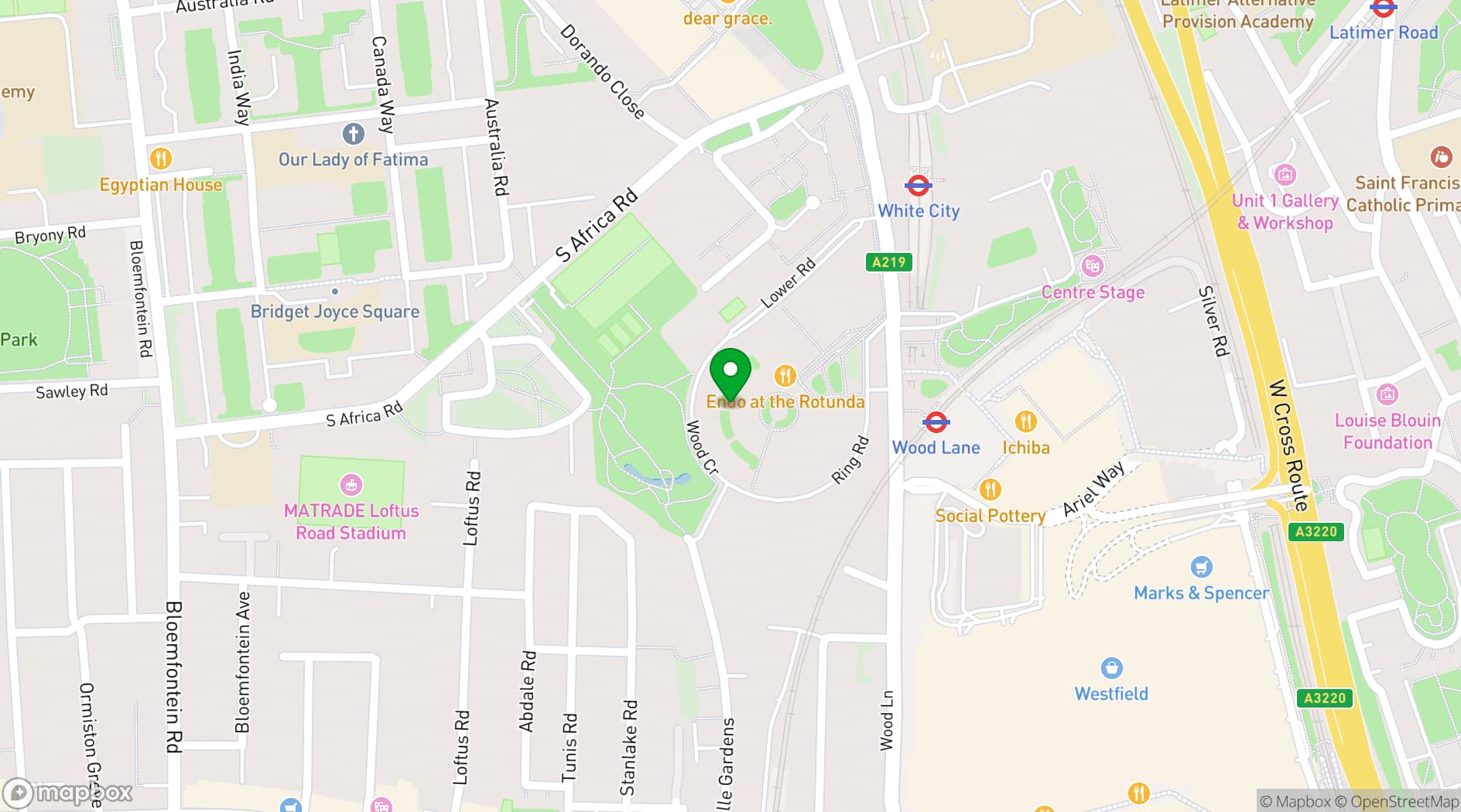 Map showing White City House Studio