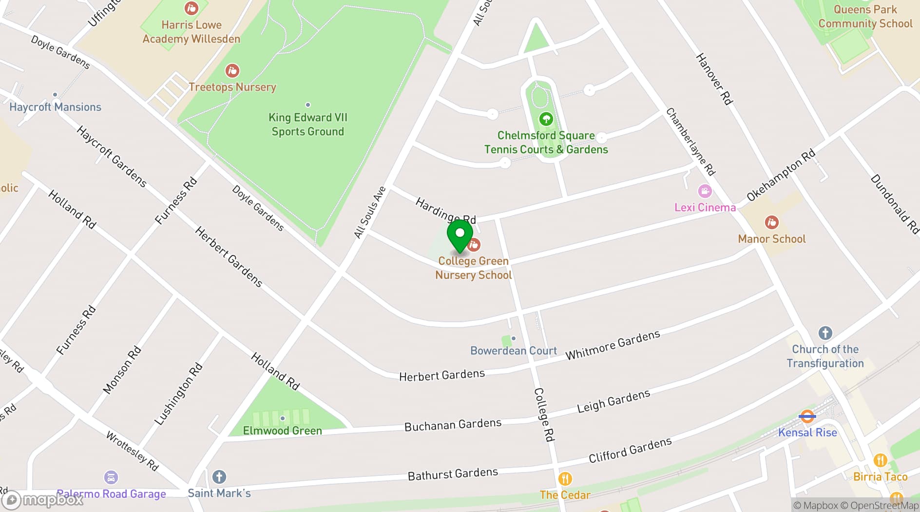 Map showing Stember Hall