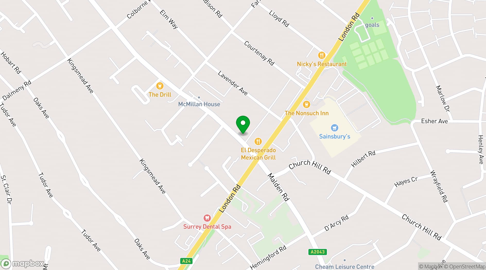 Map showing Smokin' Grill Steakhouse and Bar