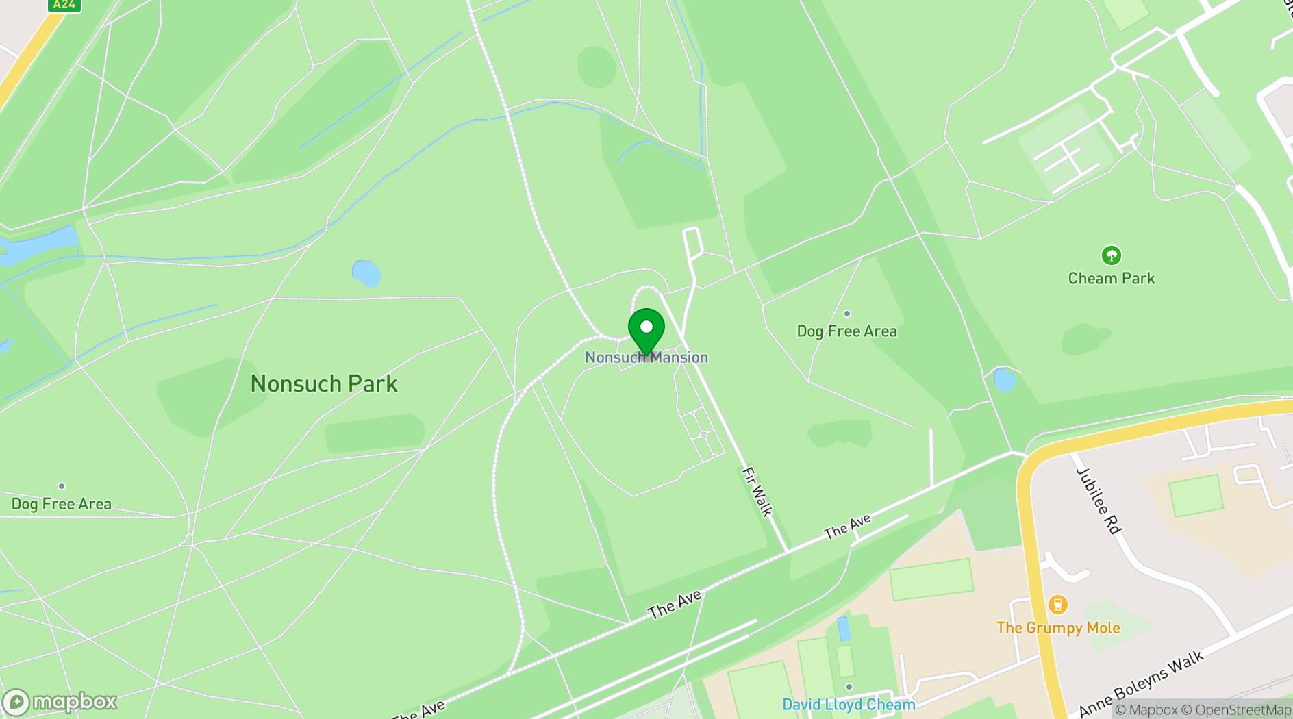 Map showing Nonsuch Mansion