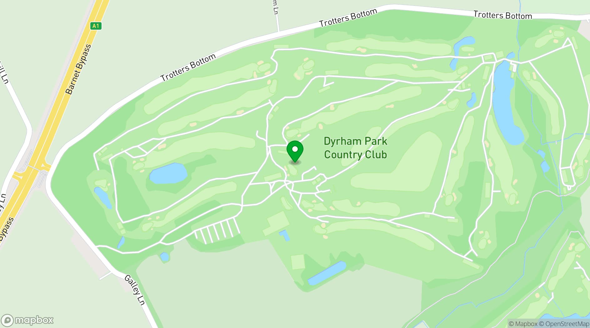 Map showing Dyrham Park Country Club