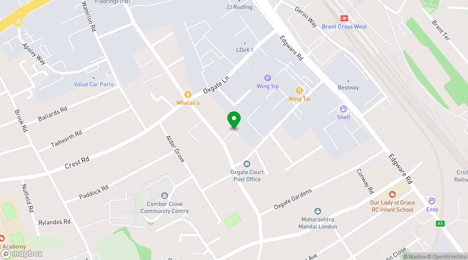 Map showing Coles Green Studios
