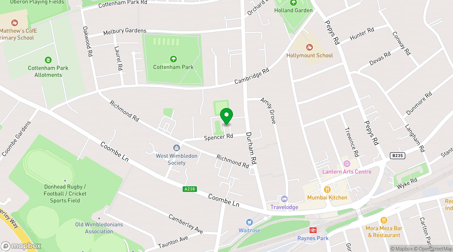 Map showing St Matthew's Church Hall