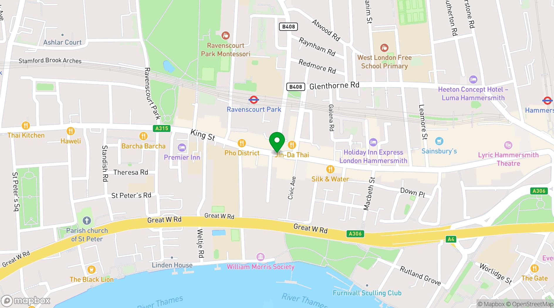 Map showing Latymer Upper School
