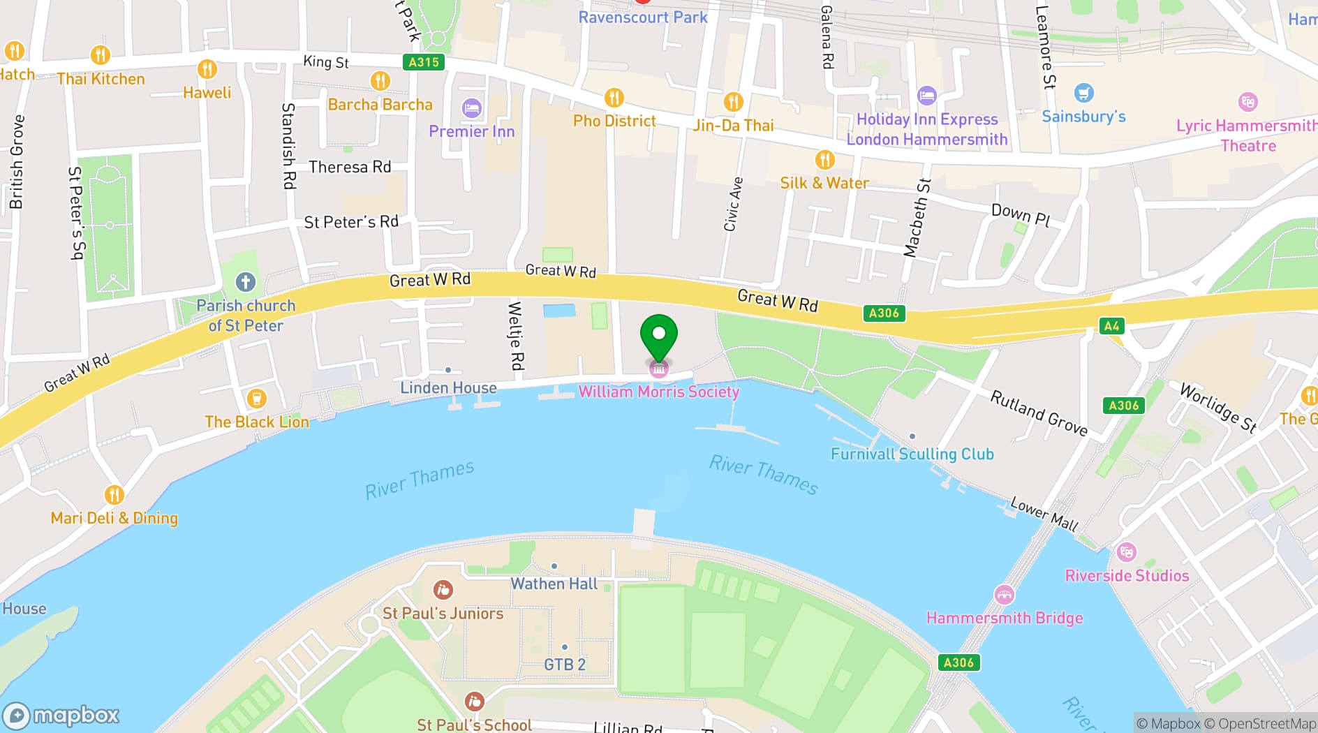 Map showing The William Morris Society
