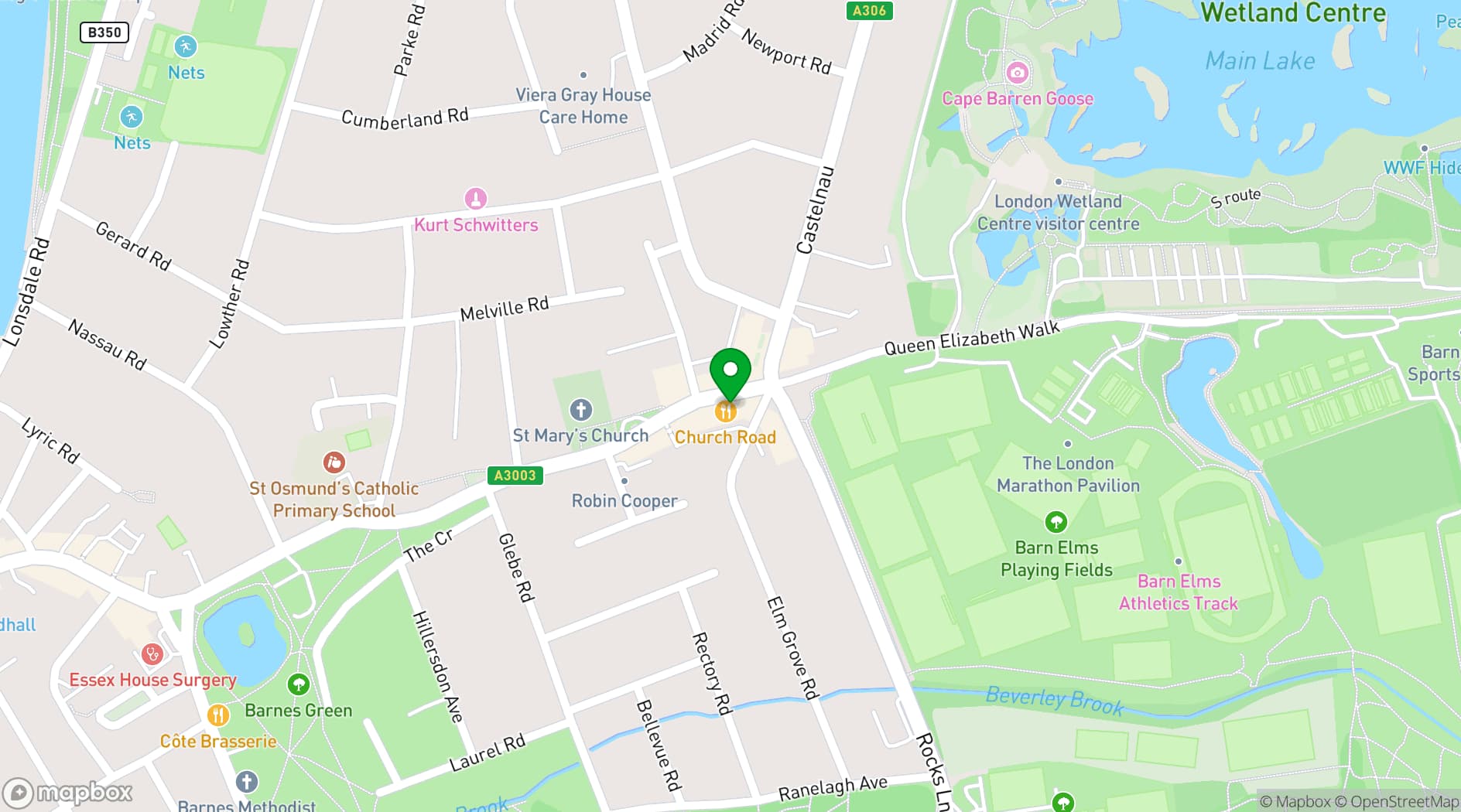 Map showing Home SW13