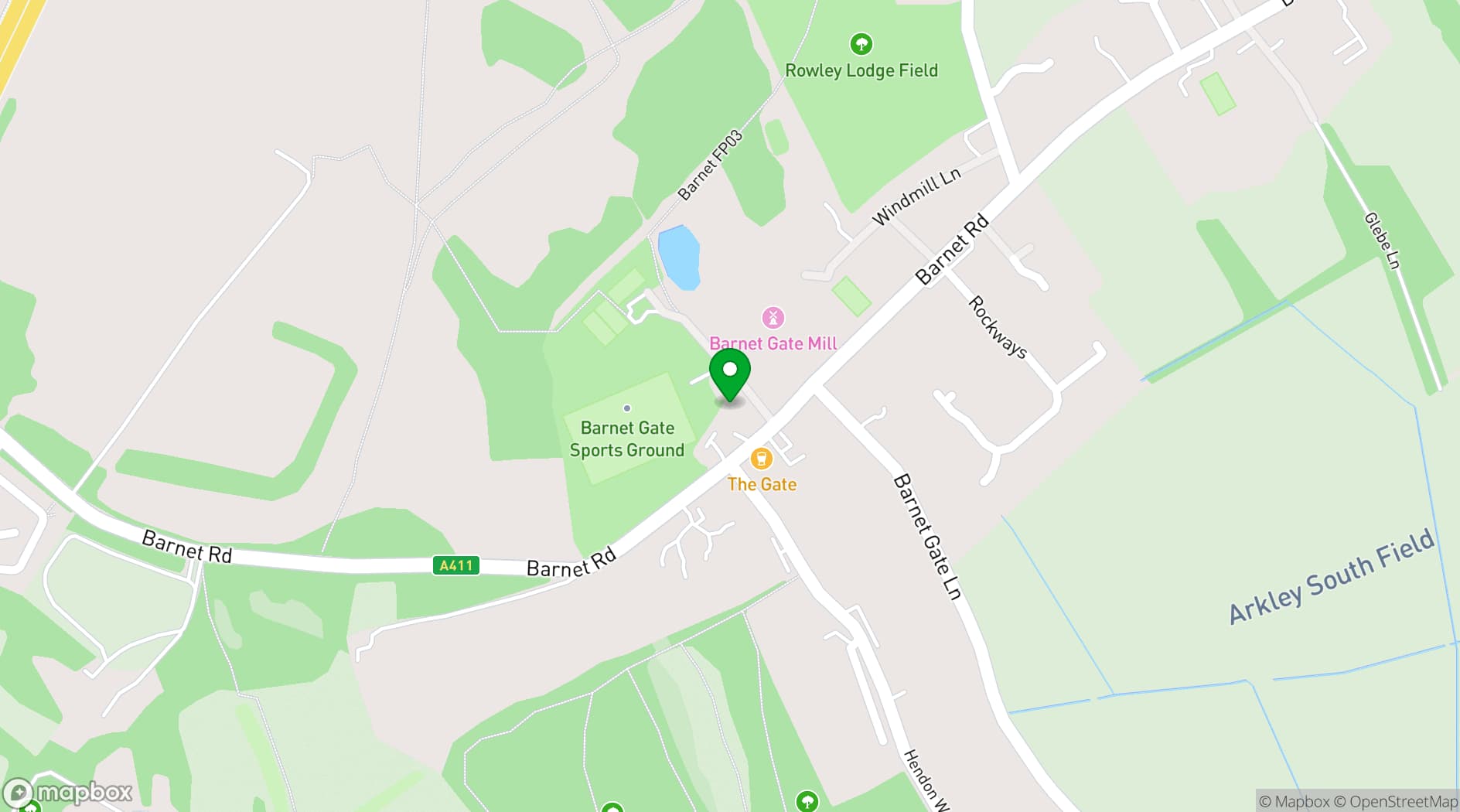 Map showing The Pavilion (Arkley)