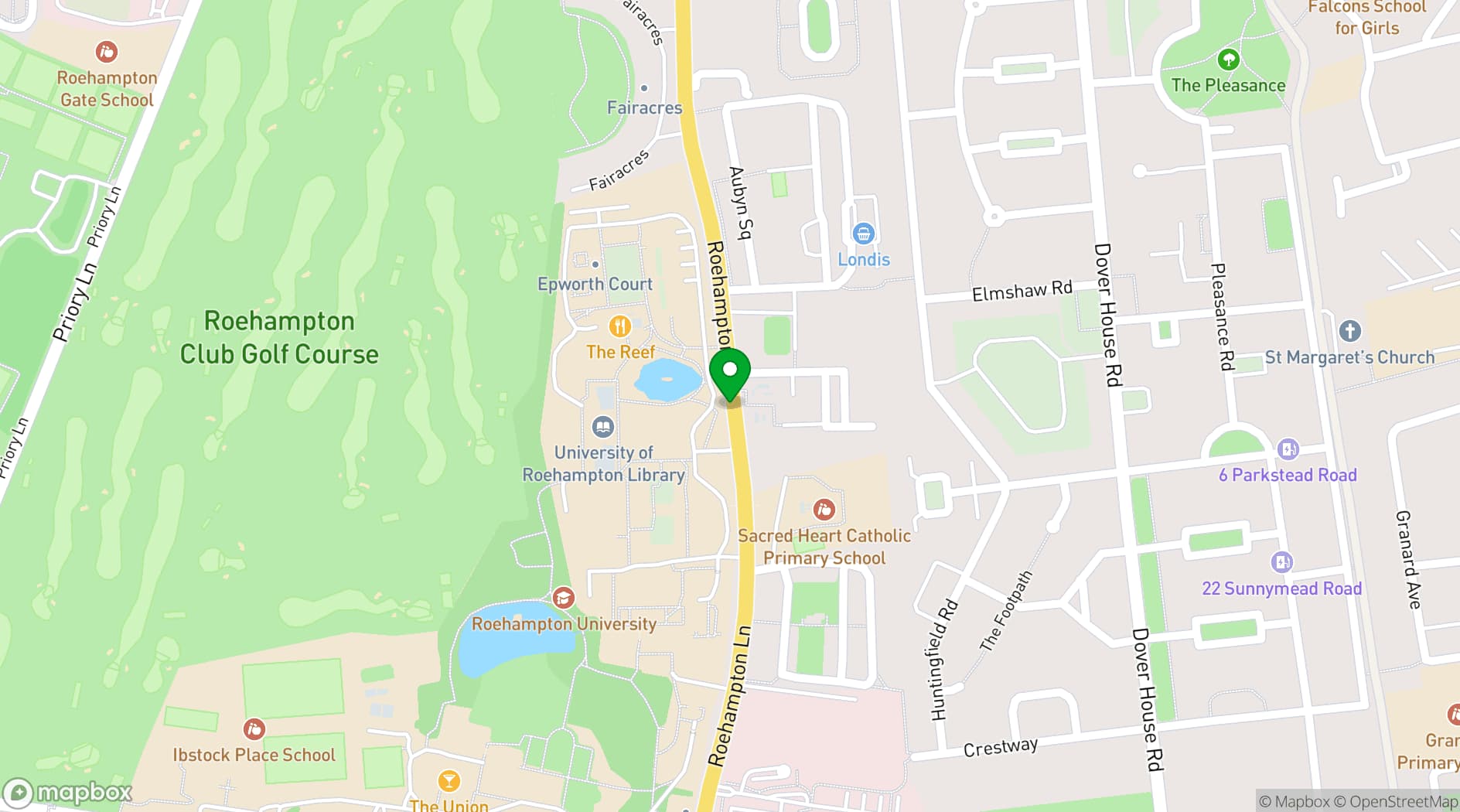 Map showing Elm Grove Conference Centre