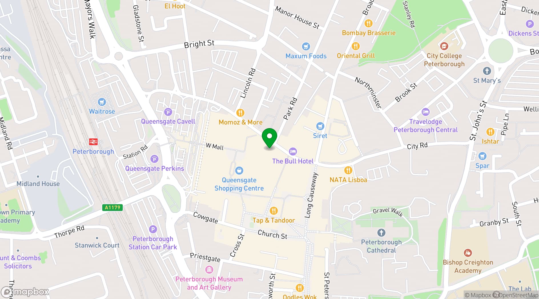 Map showing ODEON Peterborough