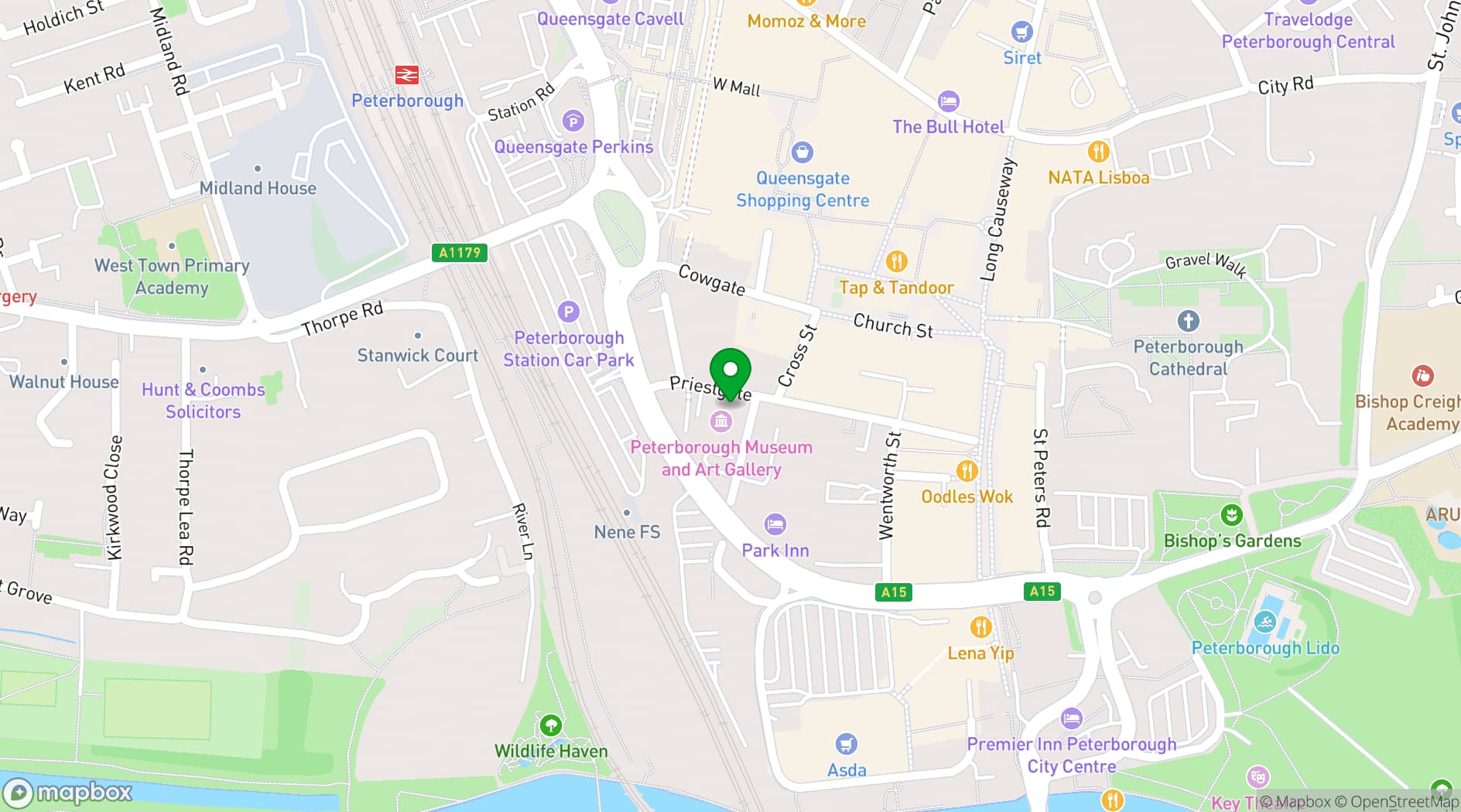 Map showing The George Room